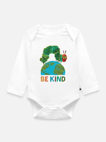 Die Kleine Raupe Nimmersatt Sei Gut Zur Umwelt - Baby Bio-Langarm-Body - Weiß