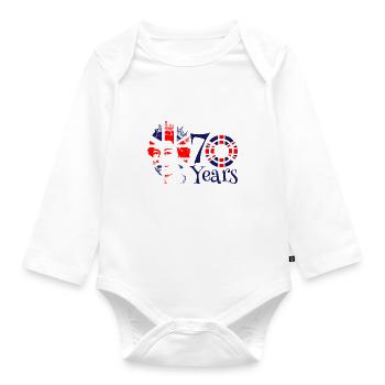 The Queens Platinum Jubilee 2022 | UK - Organic Longsleeve Baby Bodysuit - white - Front