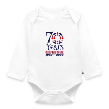 The Queens Platinum Jubilee 2022 | UK - Organic Longsleeve Baby Bodysuit - white - Front