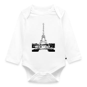 Paris. - Organic Longsleeve Baby Bodysuit - white - Front