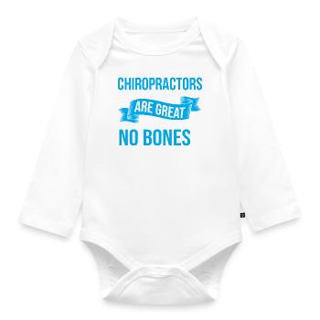 Les chiropraticiens sont une excellente colonne vertébrale chiropratique amusante - Body Bébé bio manches longues - blanc - Devant
