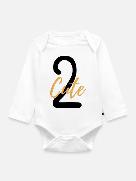 2 Cute - Baby Bio-Langarm-Body - Weiß