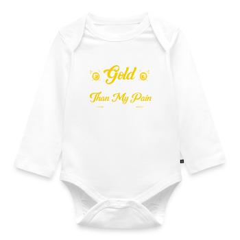 Gold Panner Gold Miner Gold Digger Gift - Organic Longsleeve Baby Bodysuit - white - Front