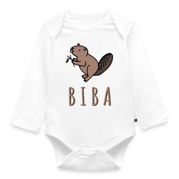 Biber - Baby Bio-Langarm-Body - Weiß - Vorne