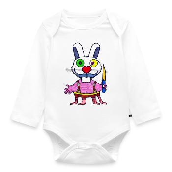 Menschen Hase - Baby Bio-Langarm-Body - Weiß - Vorne