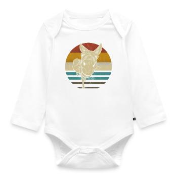 Donkey retro vintage not a stupid donkey at all - Organic Longsleeve Baby Bodysuit - white - Front