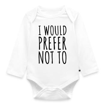I prefer not to - Organic Longsleeve Baby Bodysuit - white - Front