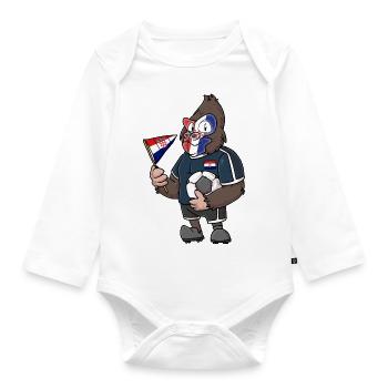 Croatian gorilla - Organic Longsleeve Baby Bodysuit - white - Front