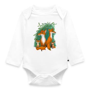 Family Fuchs - Organic Longsleeve Baby Bodysuit - white - Front