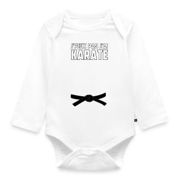 J’peux pas j’ai karaté - Body Bébé bio manches longues - blanc - Devant