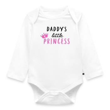 La petite princesse de papa - Body Bébé bio manches longues - blanc - Devant