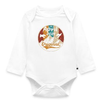 Anniversaire April 2021 | Cadeau April 2021 - Body Bébé bio manches longues - blanc - Devant