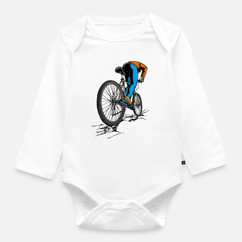 Mountainbiker - Baby Bio-Langarm-Body - Weiß