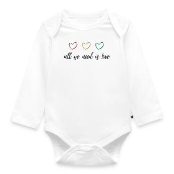 Liebe und Hoffnung - Baby Bio-Langarm-Body - Weiß - Vorne
