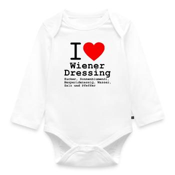 Süsses Wiener Salatdressing für grünen Salat - Baby Bio-Langarm-Body - Weiß - Vorne