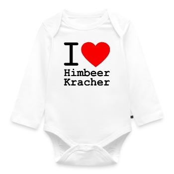 i love Himbeerkracherl - Himbeer Limonade - Baby Bio-Langarm-Body - Weiß - Vorne
