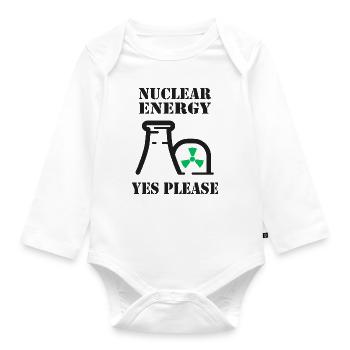 Kernenergie, Ja bitte, Atomkraft - Baby Bio-Langarm-Body - Weiß - Vorne