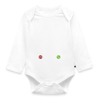 Mein Controller ruft an - ich muss los - Spruch - Baby Bio-Langarm-Body - Weiß - Vorne