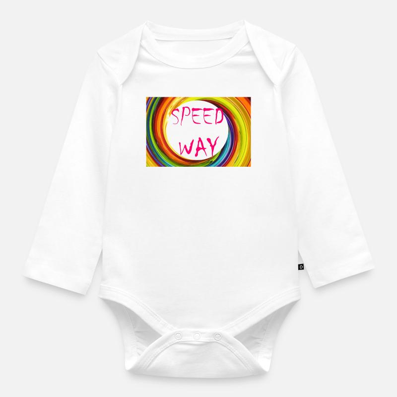 SPEED WAY - Body Bébé bio manches longues - blanc