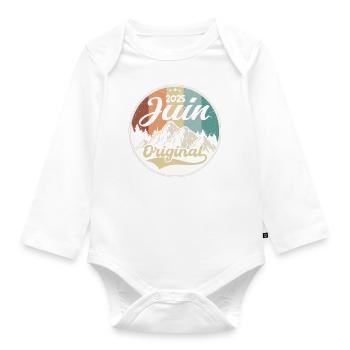 Juin 2025 - Juin 2025 Anniversaire 2025 Original - Body Bébé bio manches longues - blanc - Devant