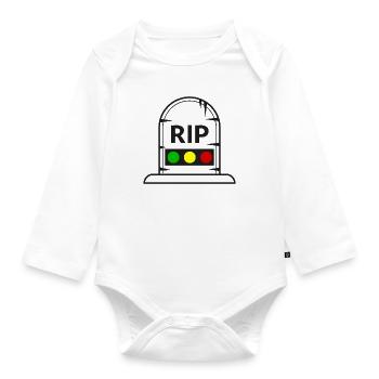 Ampel Ruhe in Frieden RIP - Baby Bio-Langarm-Body - Weiß - Vorne