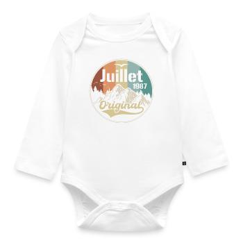 Juillet 1987 Anniversaire Juillet 1987 Juillet - Body Bébé bio manches longues - blanc - Devant