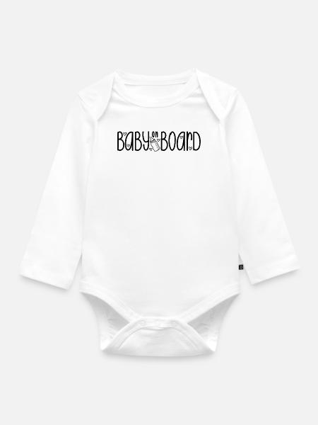 Baby on Board - Baby Bio-Langarm-Body - Weiß