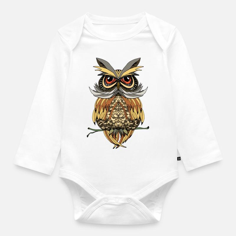 Oiseau - Body Bébé bio manches longues - blanc