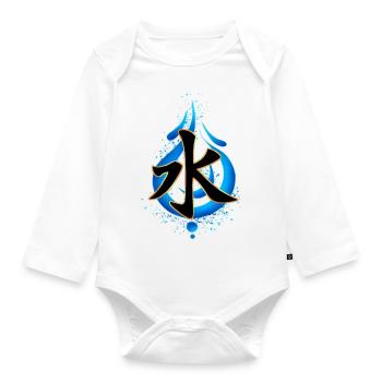 Kanji Eau - Body Bébé bio manches longues - blanc - Devant