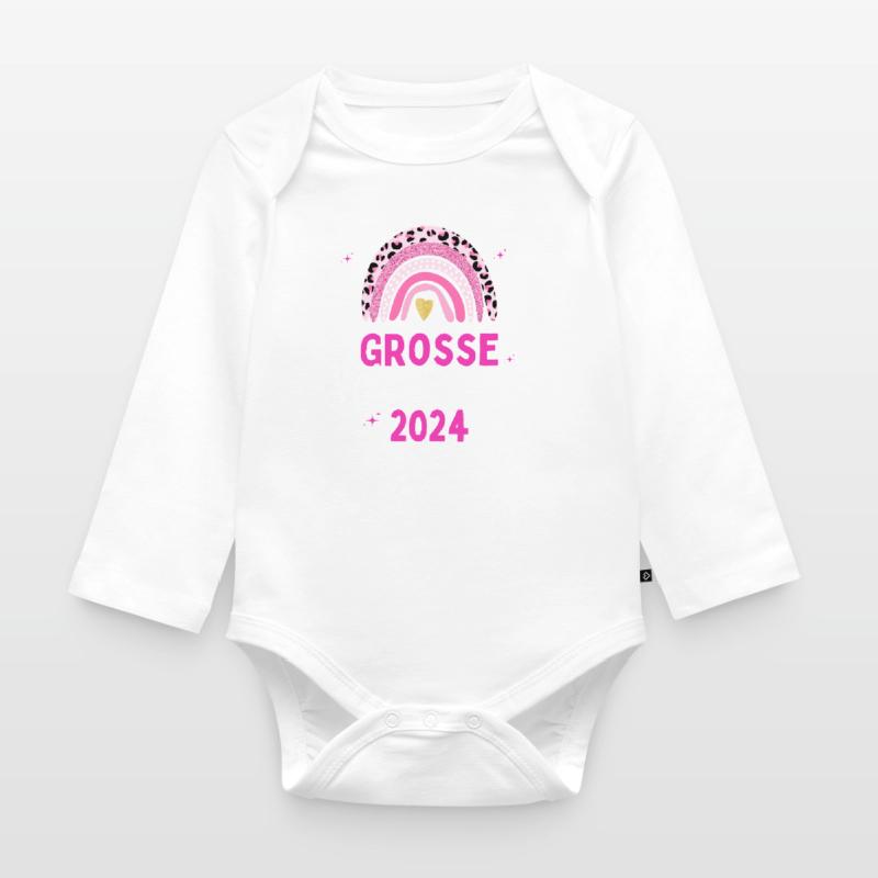 Ich werde Große Schwester 2024 Loading Regenbogen Baby Bio-Langarm-Body