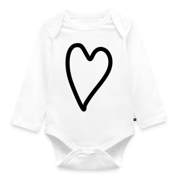 Heart Simple - Organic Longsleeve Baby Bodysuit - white - Front