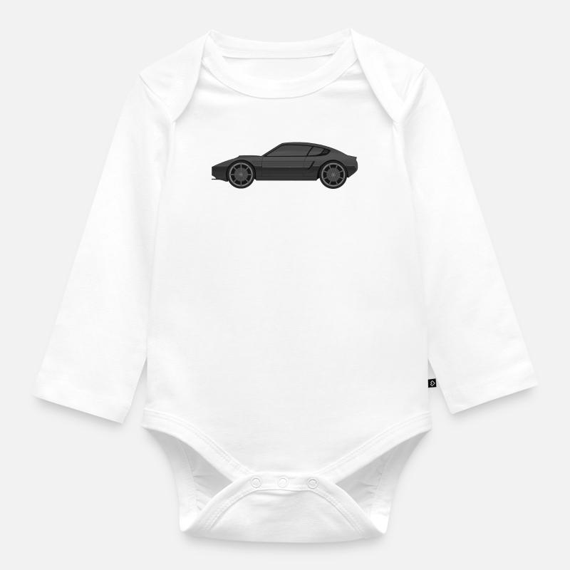 Muscle car - Organic Longsleeve Baby Bodysuit - white