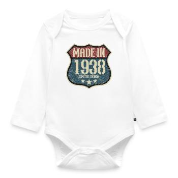1938 Vintage Birthday Retro Vintage Gift - Organic Longsleeve Baby Bodysuit - white - Front