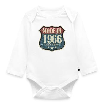 Né en 1966 1966 cadeau d’anniversaire vintage - Body Bébé bio manches longues - blanc - Devant