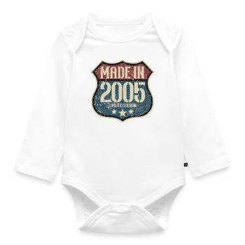 2005 Birthday Born In 2005 Retro Vintage - Organic Longsleeve Baby Bodysuit - white - Front