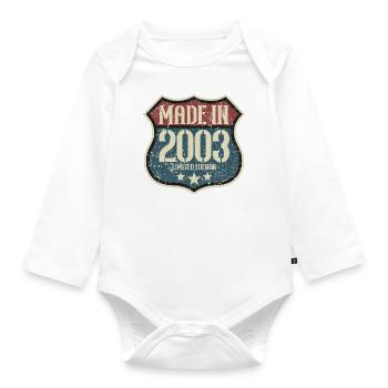 2003 Anniversaire Né En 2003 Rétro Millésime - Body Bébé bio manches longues - blanc - Devant
