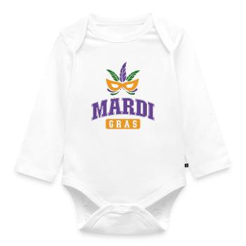 Mardi Gras - Organic Longsleeve Baby Bodysuit - white - Front