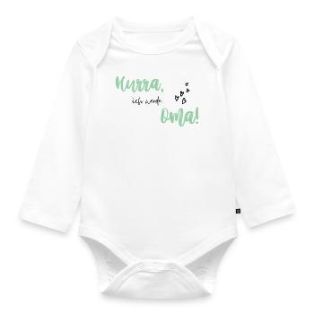 Ich werde Oma | Nachwuchs verkünden - Baby Bio-Langarm-Body - Weiß - Vorne
