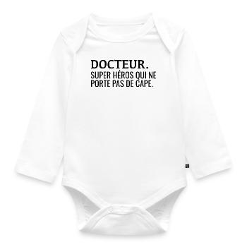 Docteur Définiton Humour - Body Bébé bio manches longues - blanc - Devant