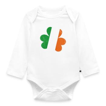 Shamrock drapeau irlandais - Body Bébé bio manches longues - blanc - Devant