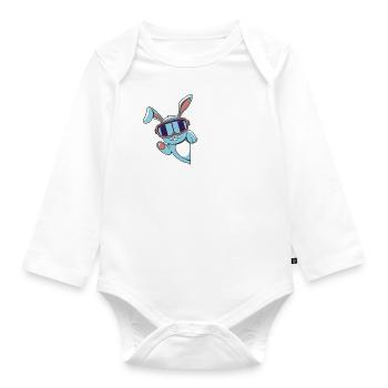 Skihase - Skifahren - Skiurlaub - Baby Bio-Langarm-Body - Weiß - Vorne