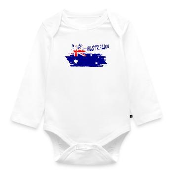 Austrailien Australia - Baby Bio-Langarm-Body - Weiß - Vorne
