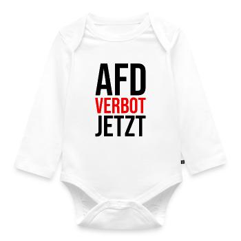 AFD VERBOT JETZT - Baby Bio-Langarm-Body - Weiß - Vorne