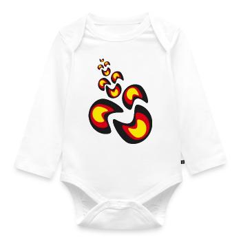 Deutschlandfarben sehr wild und fröhlich. - Baby Bio-Langarm-Body - Weiß - Vorne