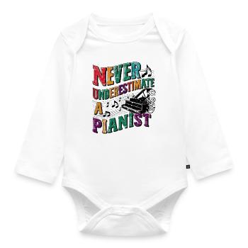 Ne sous-estimez jamais un pianiste - Body Bébé bio manches longues - blanc - Devant