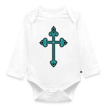 Croix Signe Foi - Body Bébé bio manches longues - blanc - Devant