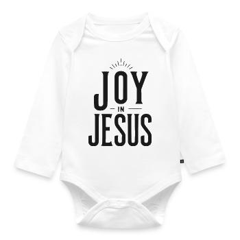 Freude an Jesus - Baby Bio-Langarm-Body - Weiß - Vorne