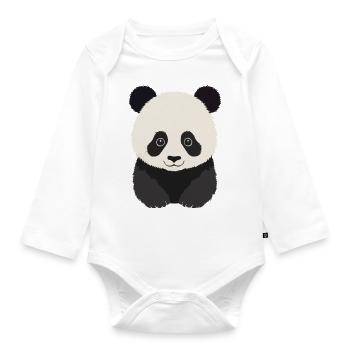 Panda Bear Kids Panda - Organic Longsleeve Baby Bodysuit - white - Front
