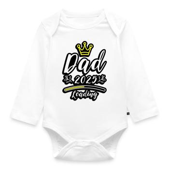 Papa 2025 Chargement Papa Bébé - Body Bébé bio manches longues - blanc - Devant