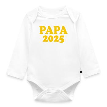 Papa 2025 - Body Bébé bio manches longues - blanc - Devant